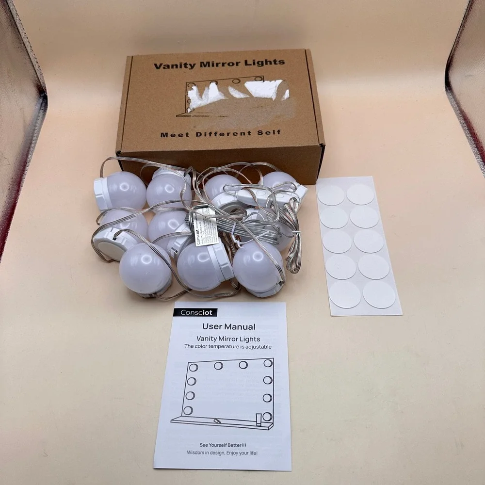 Consciot PC-10D-2835-W-F5 10 Dimmable Bulbs LED Vanity Lights For Mirror Adju